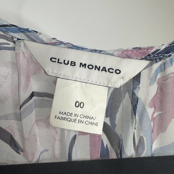 NWT Club Monaco Birds of Paradise Maxi Wrap Dress Sheer Top Dress Women's Sz 00 - Picture 4 of 11